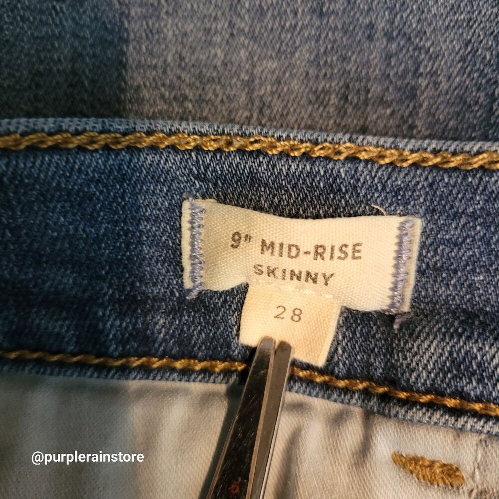 Madewell Jeans Size 28 Skinny 9" Mid Rise Stinson Wash M4233 Stretch Denim - Picture 5 of 13
